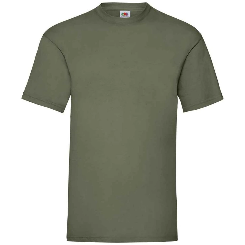 Image of Fruit Of The Loom Fruit of the Loom Men Valueweight T-Shirt in Olive Size: Small Olive S Male 5063527628039