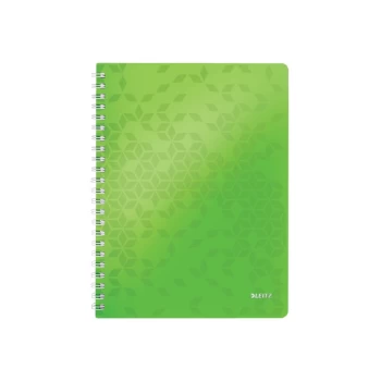 Image of WOW Notebook A4 Ruled, Wirebound with Polypropylene Cover 80 Sheets. Green - Outer Carton of 6
