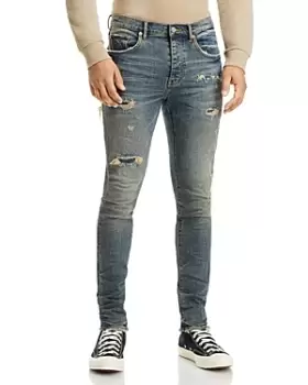 Image of Purple Brand Slim Fit Dyed Pocket Jeans in Mid Indigo