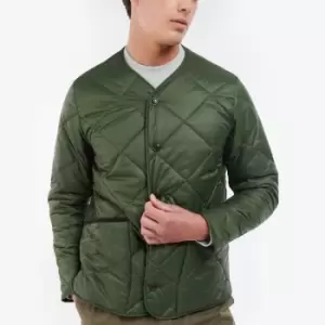 Image of Barbour Mens Liddesdale Quilt Cardigan - Sage - M