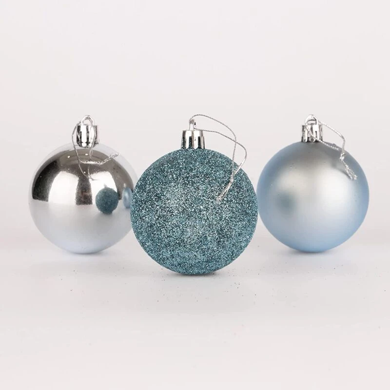 Image of Shatchi 60mm/6Pcs Christmas Baubles Shatterproof Light Blue,Tree Decorations Blue