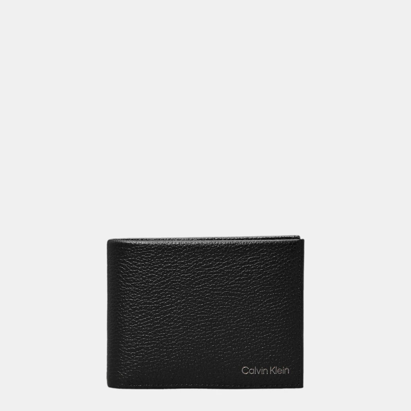 Image of Calvin Klein Mens Warmth Leather Billfold Wallet CK Black male One Size