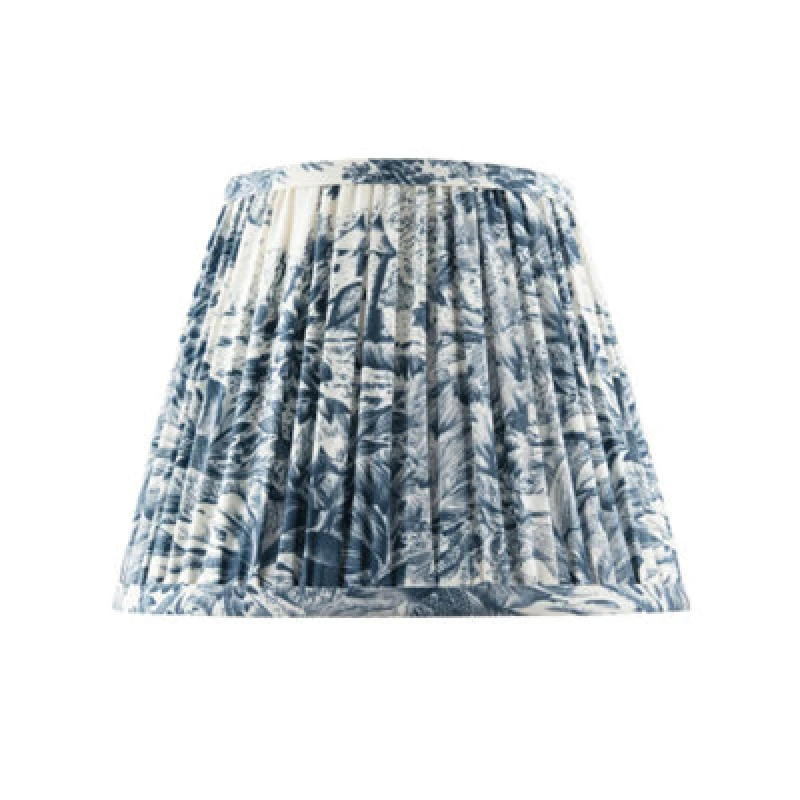 Image of Happy Homewares Traditional Floral Tapered Lamp Shade In Navy Midnight Blue And White