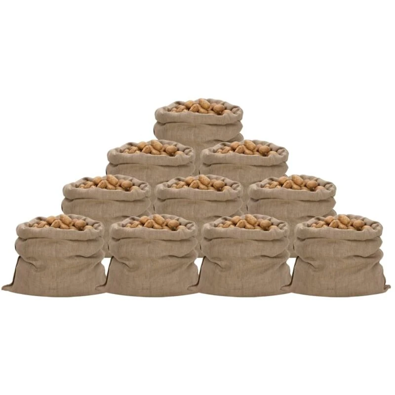 Image of Vidaxl Jute Sacks 10 Pcs 100X110 Cm 100% Jute 340 Gsm, Brown 155788