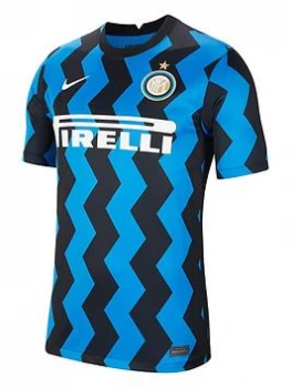 Image of Nike Youth Inter Milan 20/21 Home Short Sleeved Shirt - Blue Size M