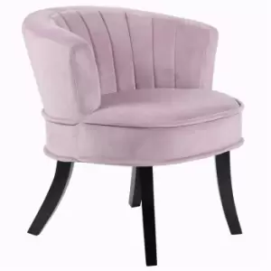 Image of Watsons - clam - Designer Curved Shell Back Accent Occasional Chair - Amethyst - Amethyst Pink / Dark Stain Legs