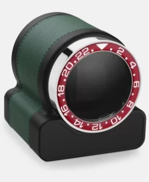 Image of Scatola del Tempo Watch Winder Rotor One Green Red Bezel