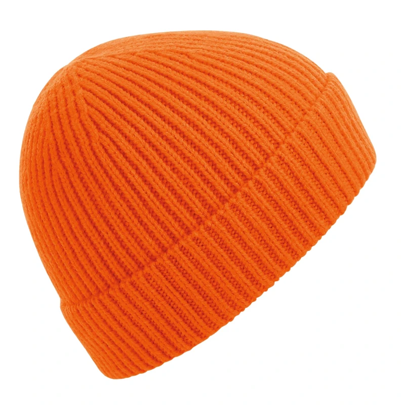 Image of Beechfield Beechfield Men Rib Knit Beanie in Orange Orange One Size Male 5063425111664