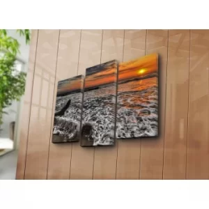 Image of 3NATPAT-21 Multicolor Decorative Canvas Painting (3 Pieces)