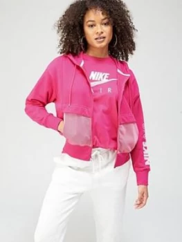 Image of Nike NSW Air Full Zip Hoodie - Pink, Size L, Women
