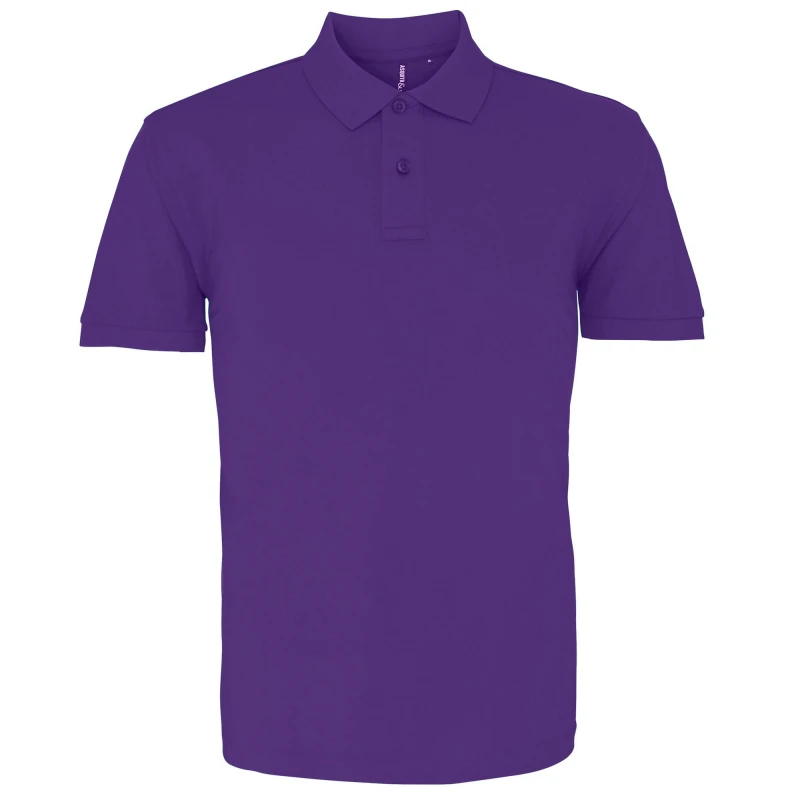 Image of Asquith & Fox Mens Plain Short Sleeve Polo Shirt in Purple Size: Small Purple Male S