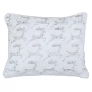 Image of Riva Home Leaping Reindeer Cushion Cover (35 x 50cm) (White)