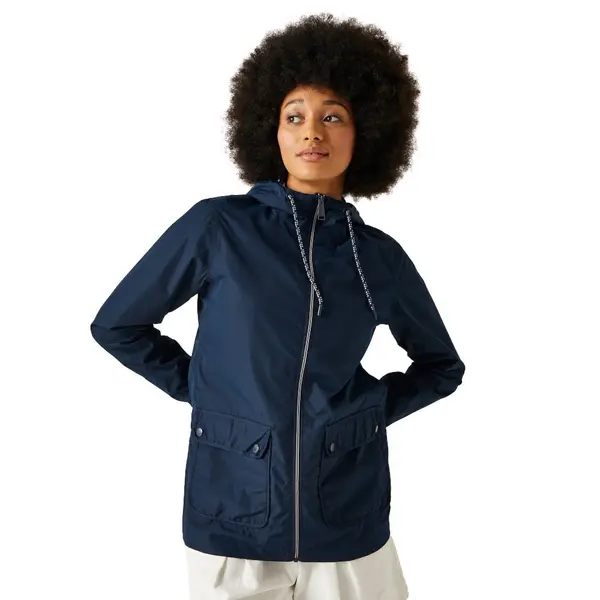 Image of Regatta Womens Bayletta Full Zip Hooded Rain Coat 18 - Bust 43' (109cm) NAVY RWW418-540-18