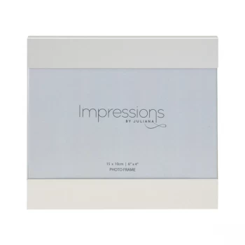 Image of 6" x 4" - IMPRESSIONS Brushed Silver Slide Photo Frame