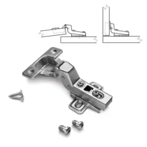 Image of GTV Soft Close Kitchen Clip-on Door Hinge Flush Inset 35mm - with Euro Screw