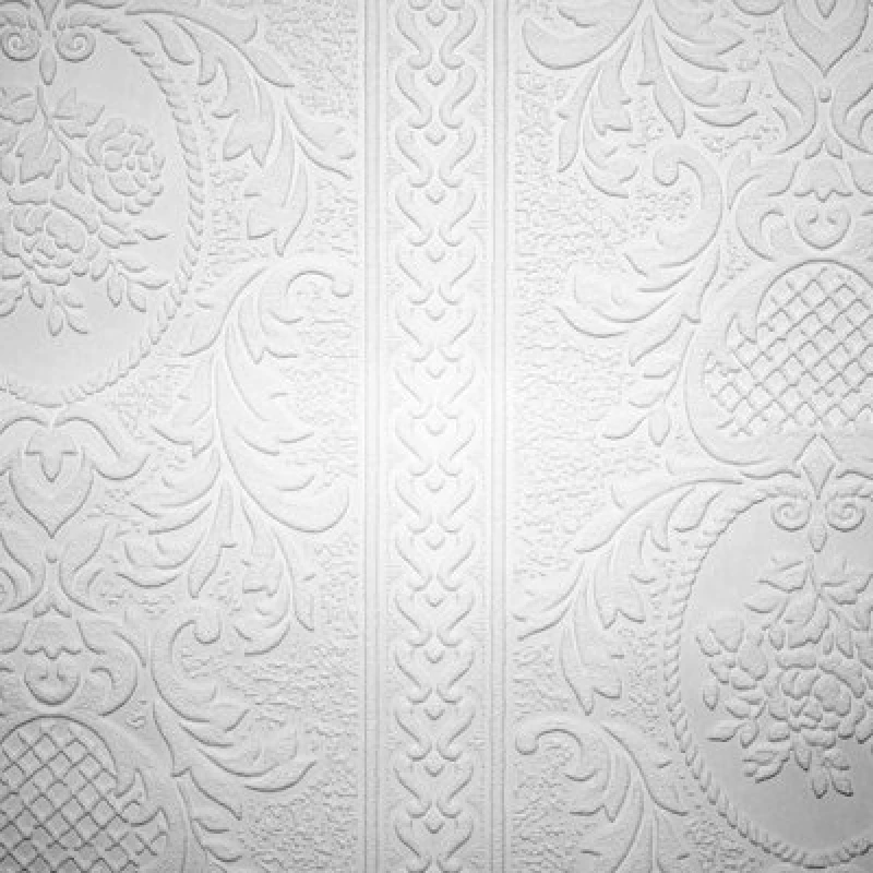 Image of As Creation Blown Vinyl Damask White Wallpaper 2616-18