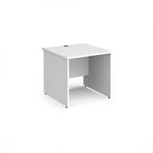 Image of Dams International Rectangular Straight Desk with White MFC Top and Silver Frame Panel Legs Contract 25 800 x 800 x 725mm