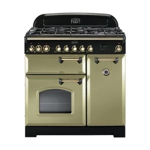 Image of Rangemaster 114630 CDL90DFFOG-B Classic Deluxe 90cm Dual Fuel Range Cooker Olive Green