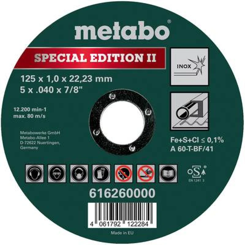 Image of Metabo Metabo SPECIAL EDITION II 616260000 Cutting disc (straight) 125mm 616260000
