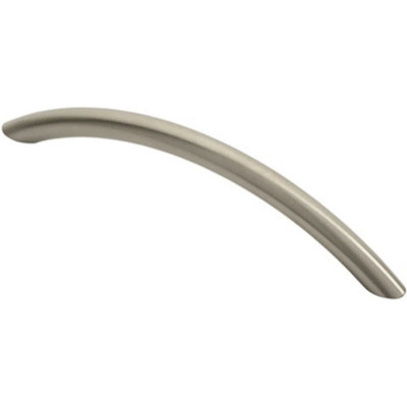 Image of Loops Curved Bow Cabinet Pull Handle 153 x 10mm 128mm Fixing Centres Satin Nickel Metallics unisex