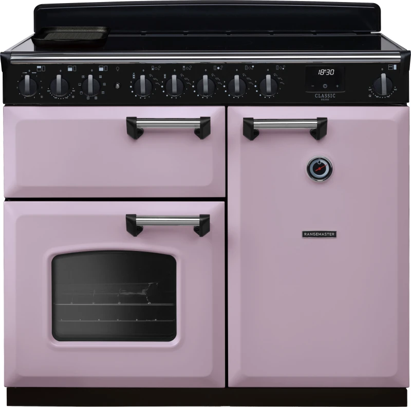Image of Rangemaster CLDL100EIPHTH/CM1 Classic Deluxe 100cm Induction Range Cooker Chrome Trim 17815 - HEATHER CLDL100EIPHTH/CM1