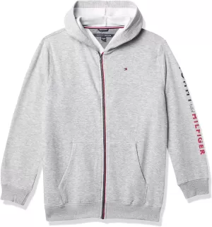 Image of Tommy Hilfiger Boys' Essential Zip Up Hoody - Grey Heather - 10 Years