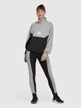 Image of adidas Halfzip & Legging Tracksuit, Black, Size S, Women
