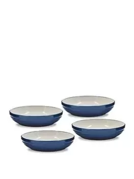 Image of Tower Barbary & Oak Foundry Limoges Blue 4 Piece Pasta Bowl Set