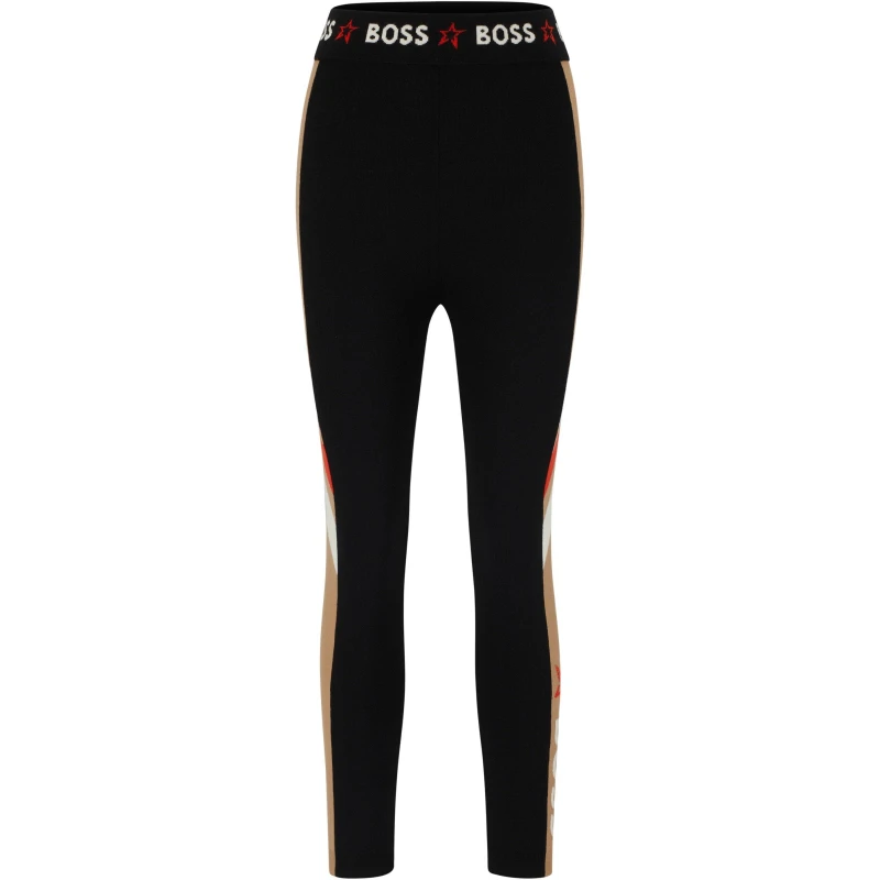 Image of Boss Womens Mania Performance Stretch Baselayer Leggings Black female 8 (S)