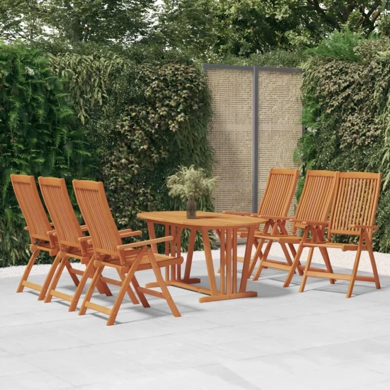 Image of vidaXL Folding Garden Chairs 6 pcs Solid Wood Eucalyptus, Brown 3087345