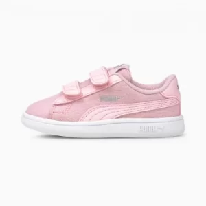 Image of PUMA Smash V2 Glitz Glam Baby Girls Trainers, Pink Size 9 Shoes