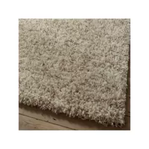 Image of Vista 4803 Shaggy Round Rug, Cream, 133 x 133cm - Think Rugs