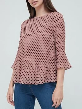 Image of Ted Baker Polka Dot Top - Pink, Size 1=8, Women