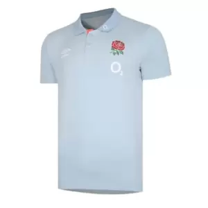 Image of Umbro England Rugby Polo Shirt Mens - Blue