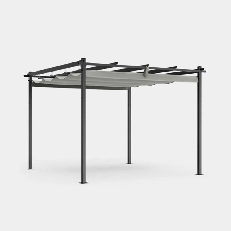Image of VonHaus VonHaus 3m x 3m Pergola with Roof Grey unisex One Size