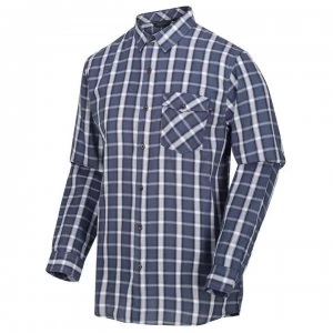 Image of Regatta Lonan Long Sleeve Check Shirt - Dark Denim