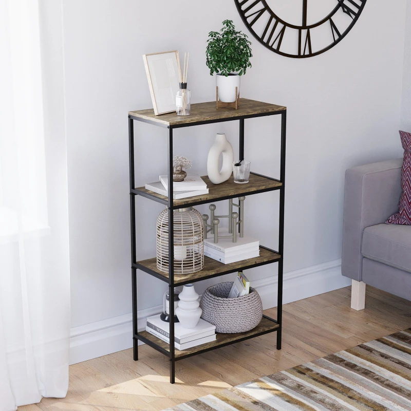Image of Lassic Vida Designs Brooklyn 4 Tier Bookcase Dark Wood unisex 4 Tier