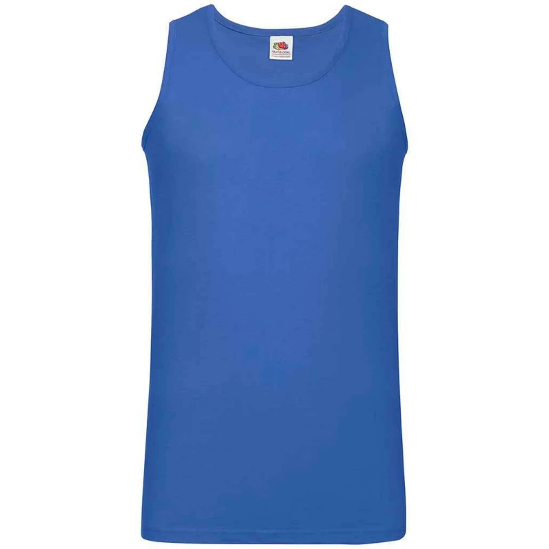 Image of Fruit Of The Loom Fruit of the Loom Men Athletic Vest Top in Blue Size: Small Blue S Male 5063470786664