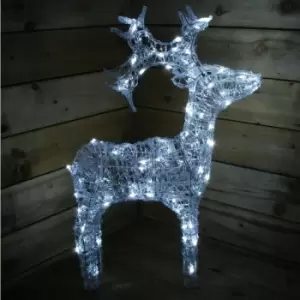 Image of 90cm Tall 80 Cool White LED Acrylic Christmas Outdoor Standing Reindeer