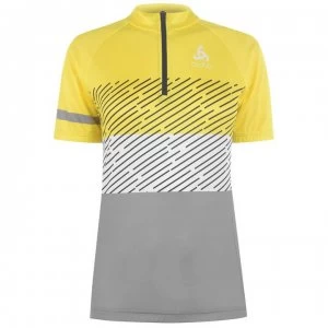 Image of Odlo Womens Active Short Sleeve Jersey - Grey/Yellow