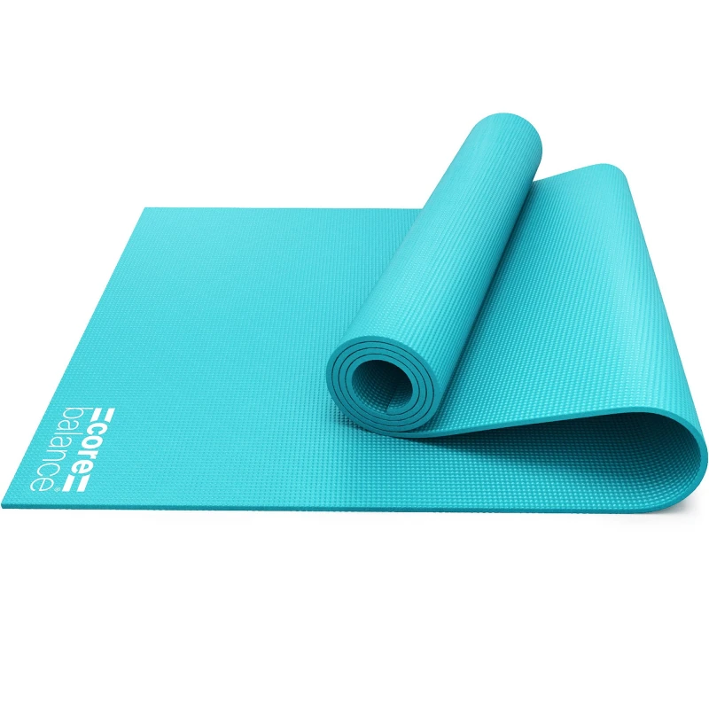 Image of Core Balance Yoga Exercise Mat Foam 6mm Non Slip Pilates Gym Fitness Roll Up Carry Strap Teal