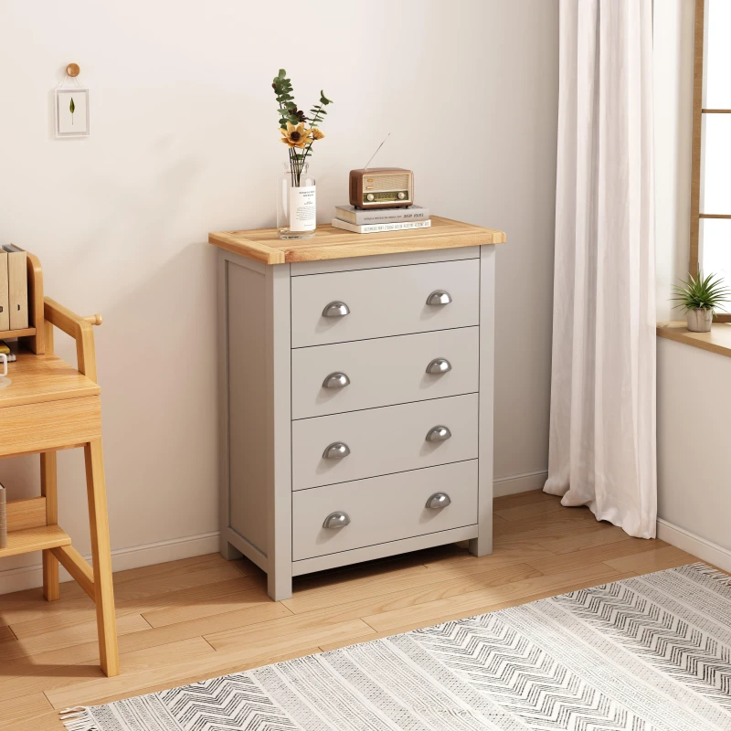 Image of Cabinet Bits Argenta 4 Drawer Chest Of Drawers Chrome Cup Handle