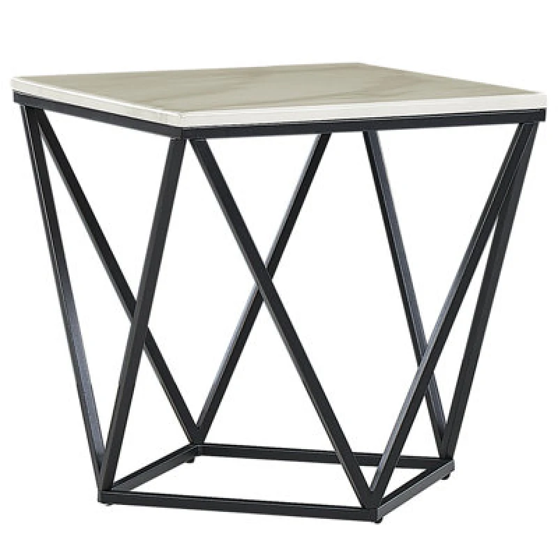Image of Beliani Side Table Malibu Marble/ Black