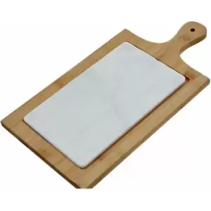 Image of White Marble and Bamboo Cheese Board - Premier Housewares