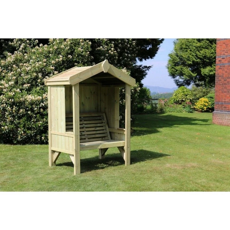 Image of Churnet Valley Garden Furniture Ltd Cottage 2 Seat Arbour - Min. Assembly Required - Set of Cushions Inc in Brown Brown Unisex