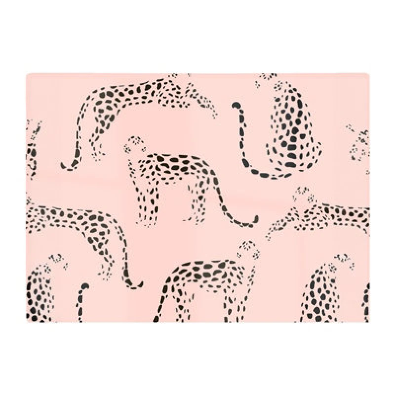 Image of Warren Reed Designer Abstract Leopard Pattern Glass Chopping Board