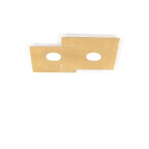 Image of Square Lifestyle Metal Surface Mounted Ceiling Light - Leaf Gold Finish, 2x GX53