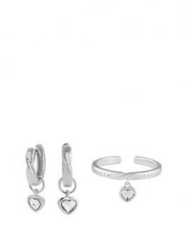 Image of Olivia Burton Sterling Silver Plated Interlink Heart Gift Set