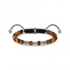 Image of Rebel At Heart Tiger's Eye Skull Bracelet A1945-329-2-L22V