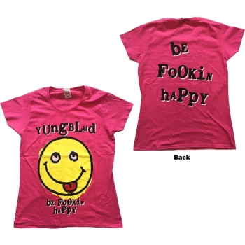 Image of Yungblud - Raver Smile Womens Medium T-Shirt - Pink